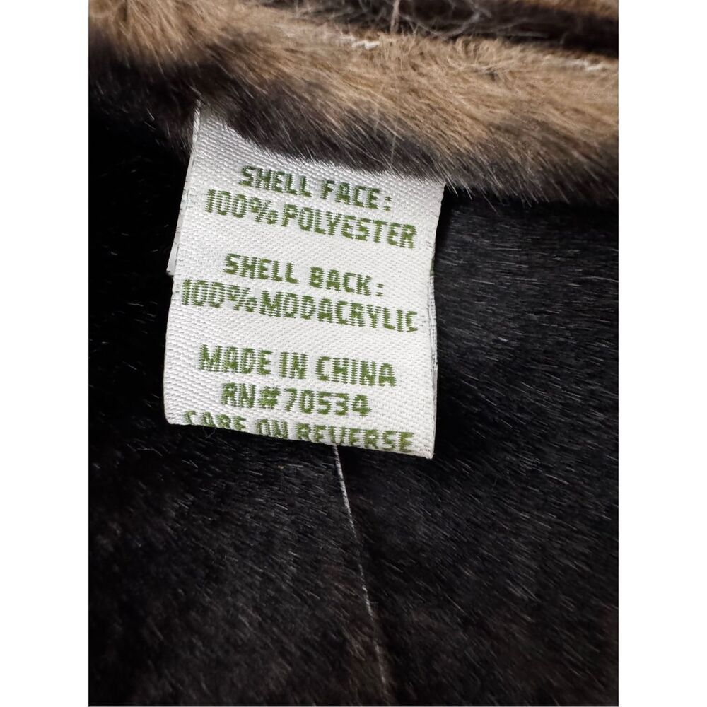 Orvis Penny Lane Aspen Faux Fur‎ Brown Lined Coat Size Medium - Picture 5 of 11